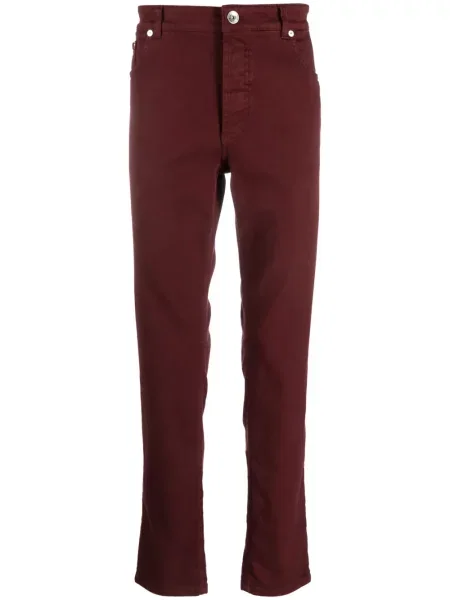Blugi drepți Brunello Cucinelli roșu
