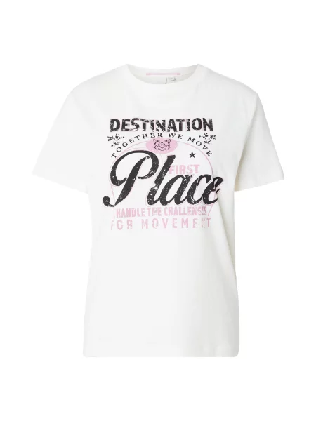 QS Tricou roz / negru alb