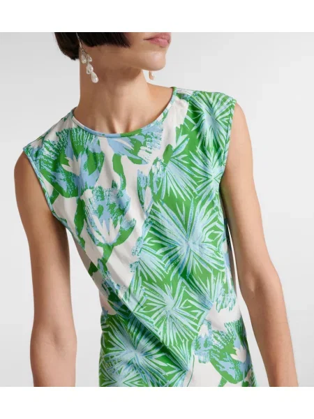 Kvetinové oblekové maxi šaty Diane Von Furstenberg zelená