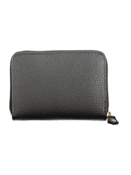 Lniany portfel Valentino z logo czarny