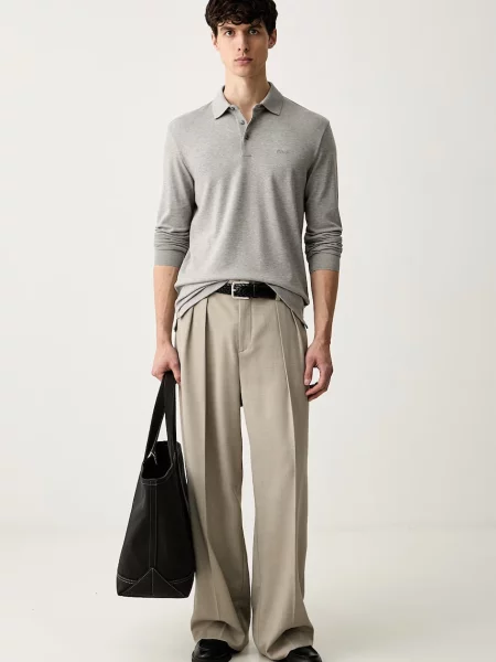 Tricou polo Boss gri