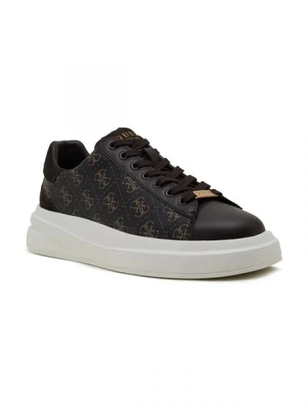 Guess Sneakers tornacipő ELBA bőr hozzáadásával barna