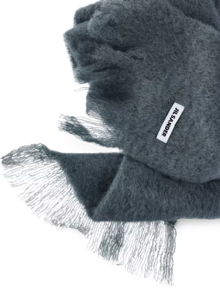Fular Jil Sander cu franjuri gri