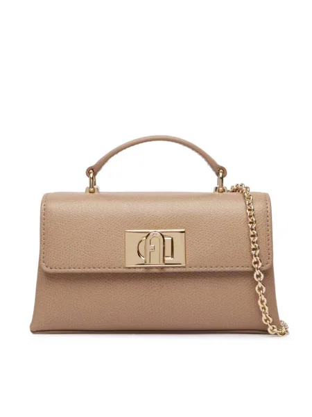 Furla torebka crossbody skórzana beżowa