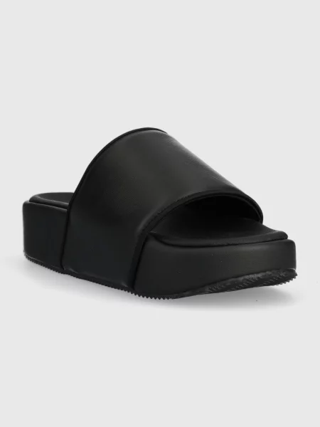 Кожаные шлепанцы Y-3 черные