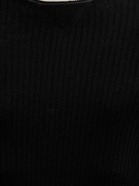 Шерстяной легкий свитер Armani Exchange черный