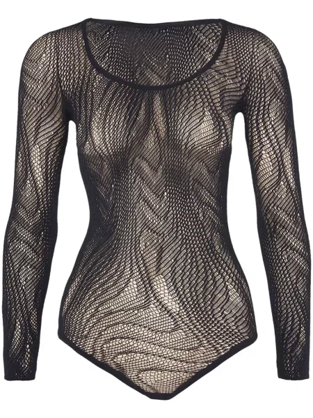 Body Wolford cu model piele de șarpe negru