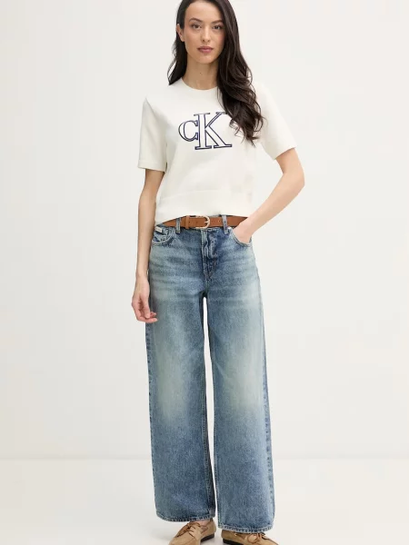 Sveter Calvin Klein Jeans béžová