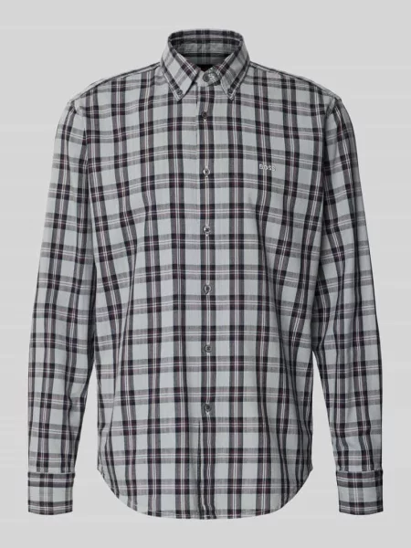 Koszula casualowa o kroju regular fit z mieszanka bawełny i model Ricoplus_M' Boss Orange błękitna