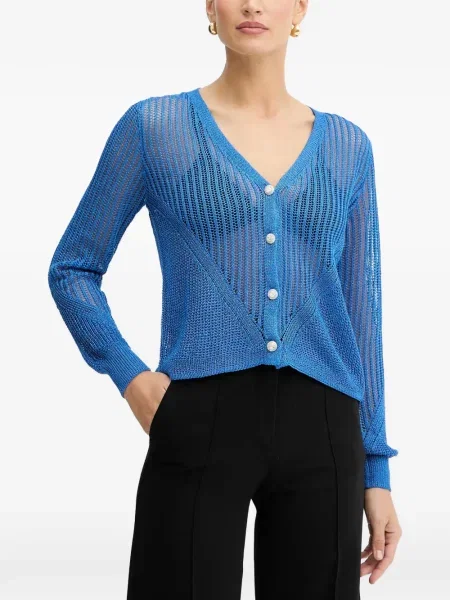 Cardigan Morgan tricotate ajurat albastru