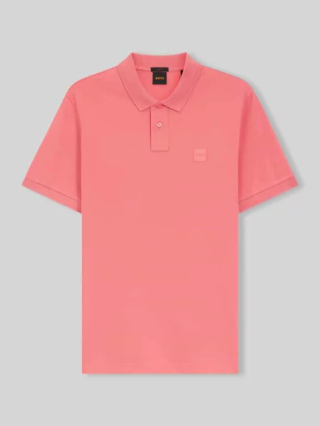 Koszulka polo o kroju slim fit z bawełny z dodatkiem streczu model PASSENGER' Boss Orange różowa