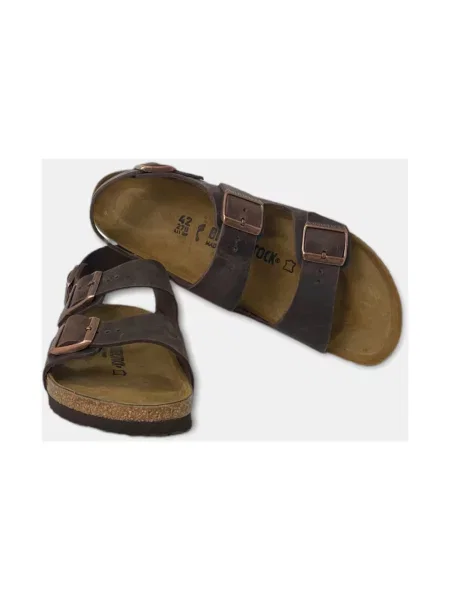 Sandały Birkenstock skórzane brązowe
