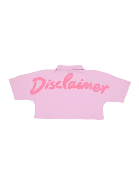 Koszulka polo Disclaimer z logo różowa