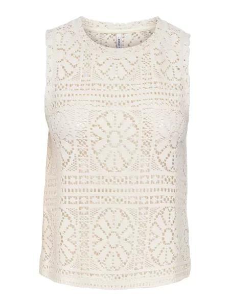 ONLY Top brodat ONLLIAN' bej