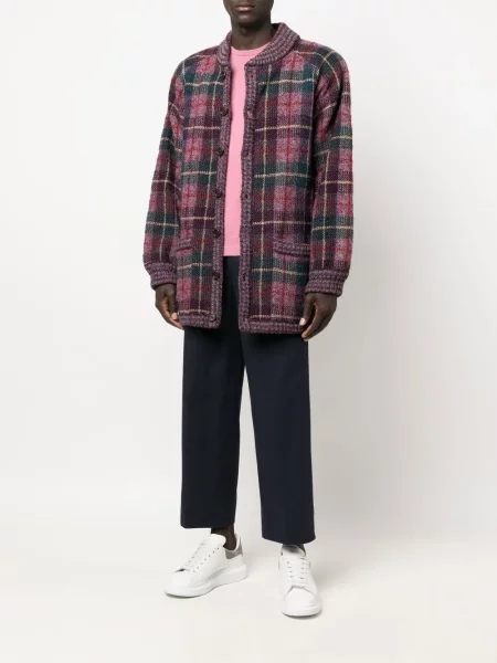 Zkrácené kalhoty Versace Pre-owned modré