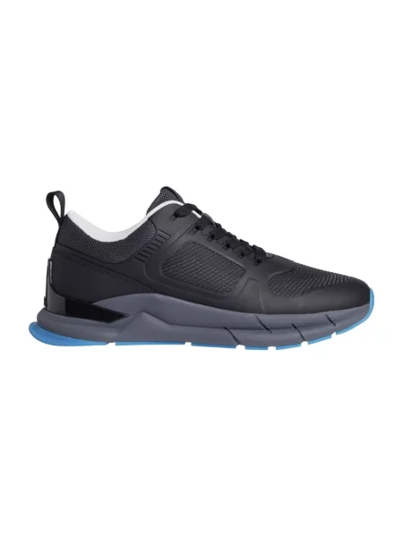 Sneakersy Calvin Klein sznurowane z siateczką z siateczki czarne