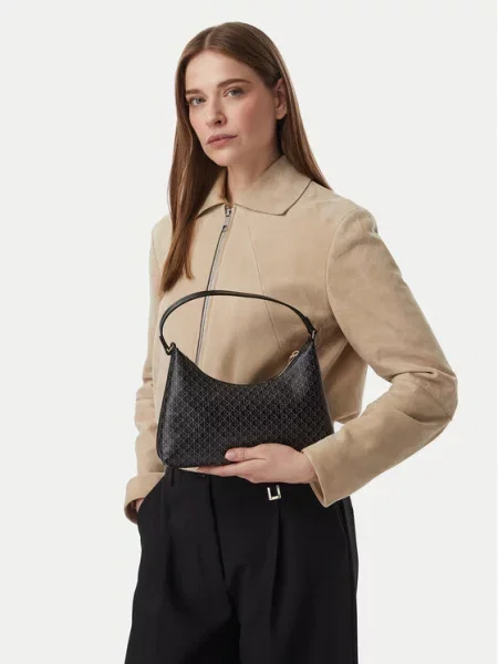 Torbica Calvin Klein Emblem Aop Small Shoulder Bag crna