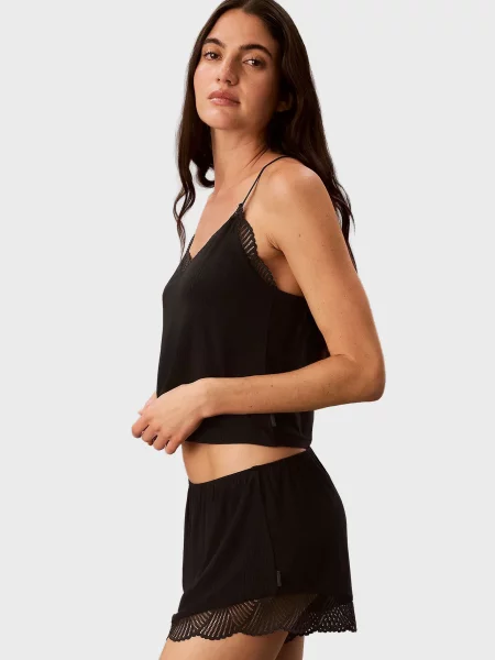 Мереживний топ Calvin Klein чорний