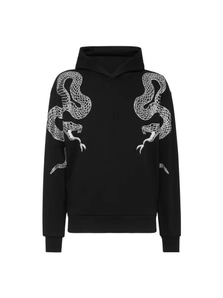 Bluza z kapturem Philipp Plein w wężowy wzór czarna