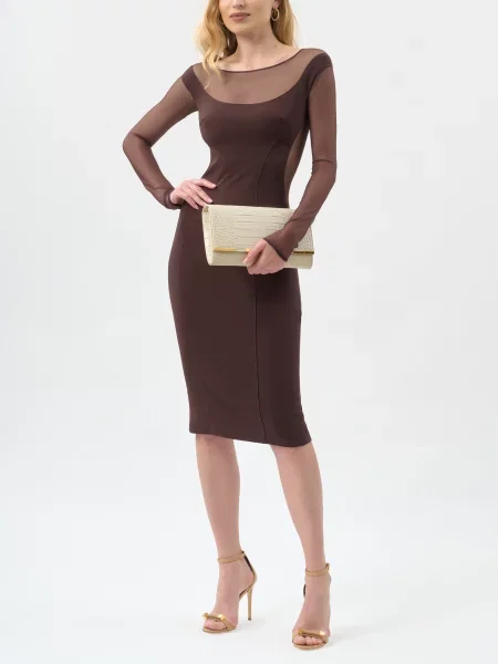 Платье Elisabetta Franchi коричневое