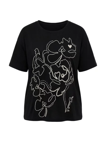 Ulla Popken Tricou negru / natural alb