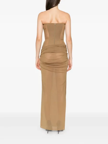 Rochie maxi Alex Perry drapată de costum verde