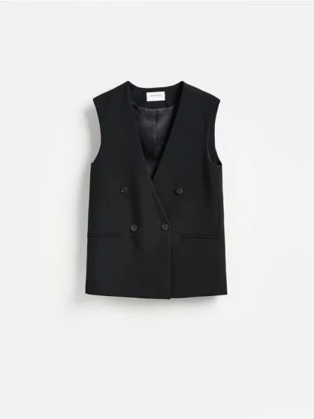 Reserved Vestă cu rând dublu de negru