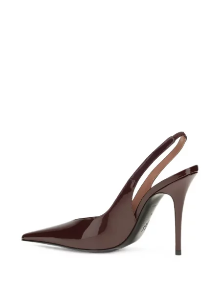 Pantofi cu toc Amina Muaddi slingback maro