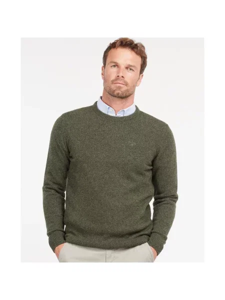 Sweter z mieszanki wełny i jedwabiu z okrągłym dekoltem model TISBURY' Barbour zielony