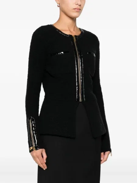 Kardigan Elisabetta Franchi z kieszenią przednią czarny