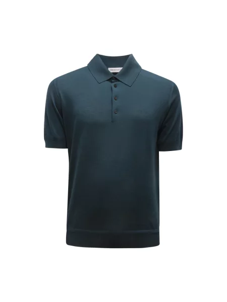 Koszulka polo Goes Botanical wełniana niebieska