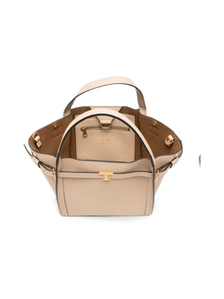 Shopperka Tod's skórzana beżowa