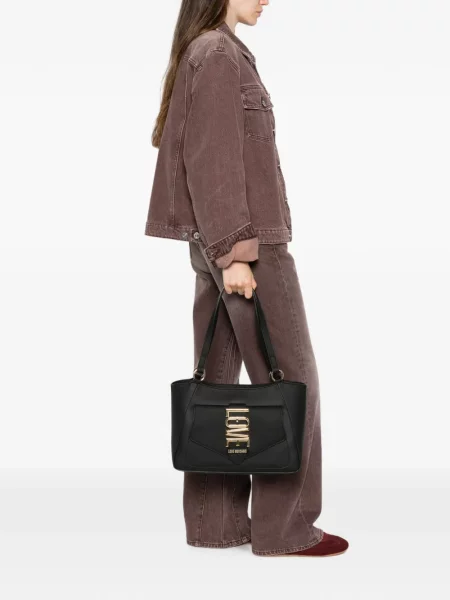 Torbica Love Moschino s autogramom crna