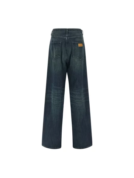Szerokie jeansy Mm6 Maison Margiela niebieskie