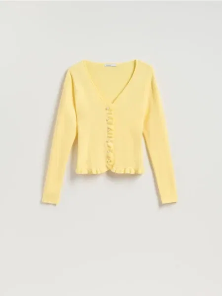 Reserved Cardigan cu adaos de galben-deschis galben