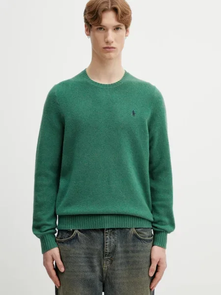 Μάλλινο πουλόβερ Polo Ralph Lauren WOOL/CASH RWS πράσινο