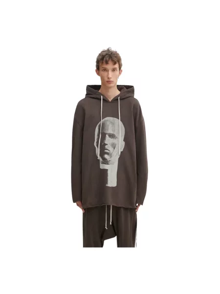 Bluza z kapturem Rick Owens brązowa