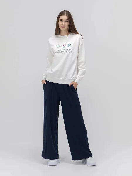 LAWA Штани палаццо Віскоза/поліестер синій