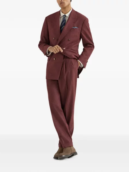 Sacou Brunello Cucinelli de lână roșu