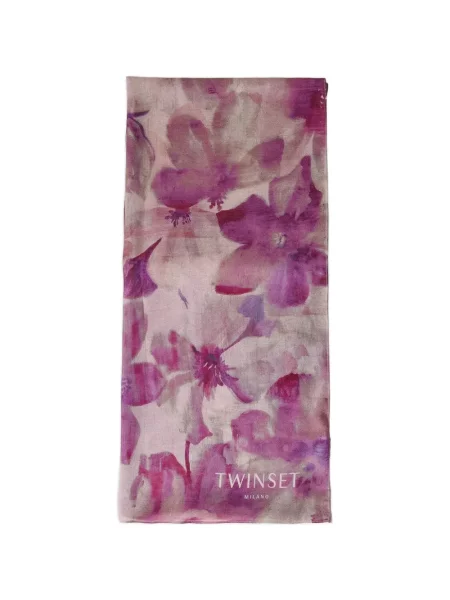 Fular Twinset cu model floral cu imagine