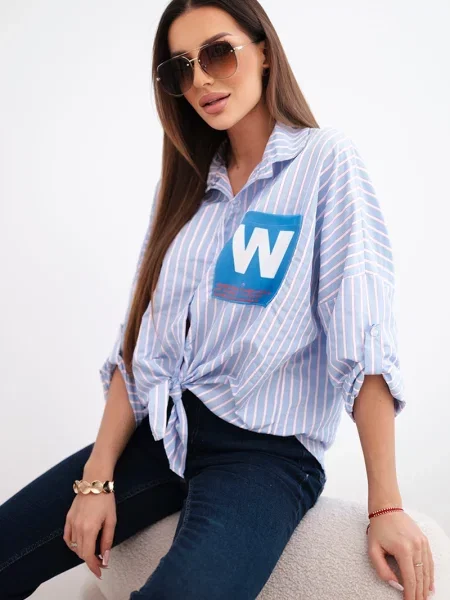 Koszula Kesi Włoski w paski czarna