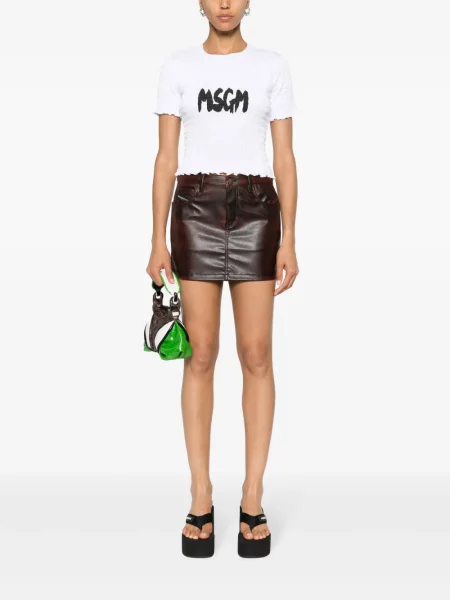 Raštuotas marškinėliai Msgm balta
