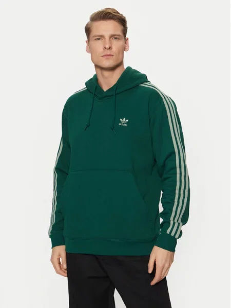 Свитшот Adidas в полоску зеленый