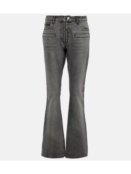 Proste jeansy Courreges z niską talią szare