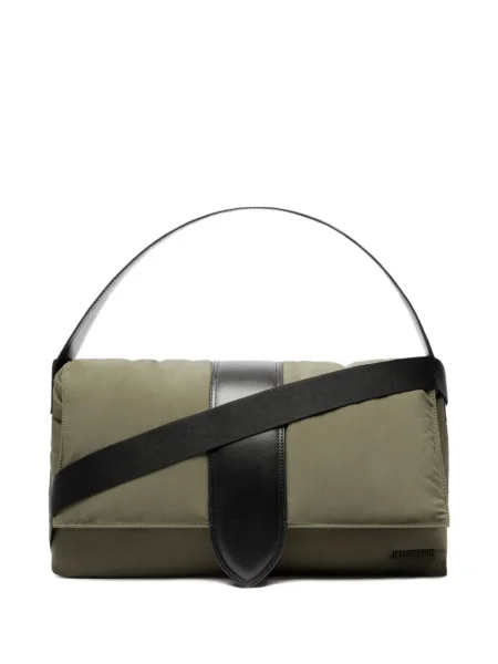 Kožená crossbody kabelka Jacquemus zelená