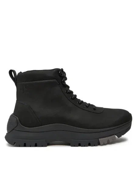 Кожени туристически обувки Calvin Klein Jeans HYBRID WP BOOT LACEUP REBELLIOUS черно