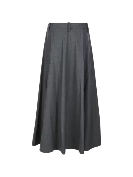 Fusta maxi Brunello Cucinelli în linie A gri