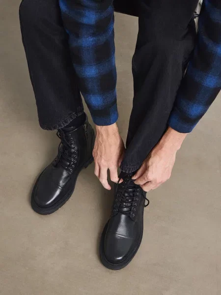 Botine Medicine din piele negru