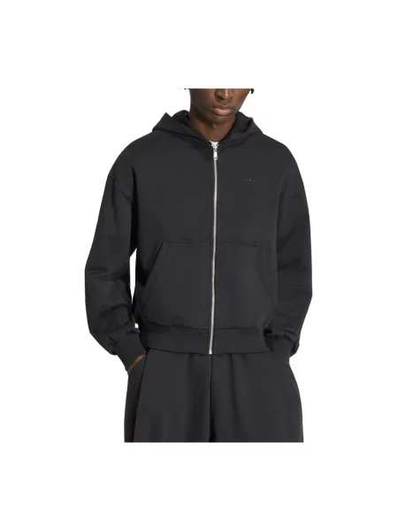 Bluza rozpinana Adidas o skróconej długości czarna