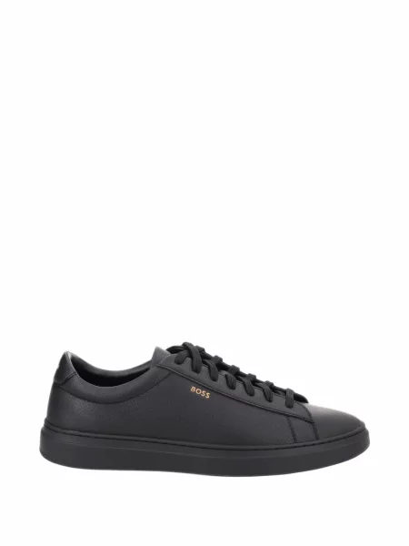 Sneakerși Boss din piele negru